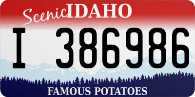 ID license plate I386986