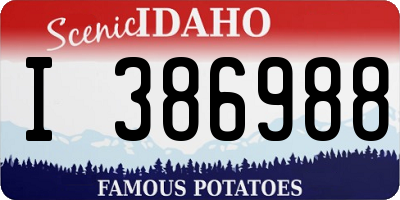 ID license plate I386988