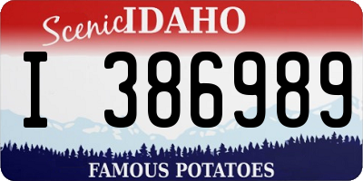 ID license plate I386989