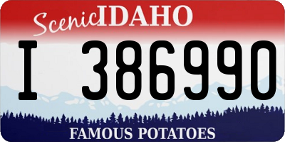 ID license plate I386990