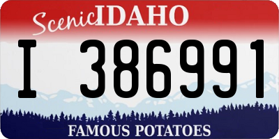 ID license plate I386991