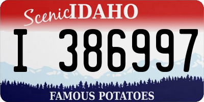 ID license plate I386997