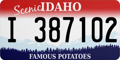 ID license plate I387102