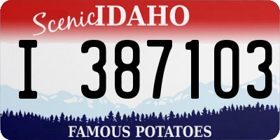 ID license plate I387103