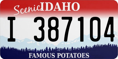 ID license plate I387104