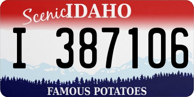 ID license plate I387106