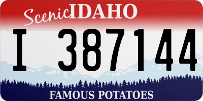 ID license plate I387144