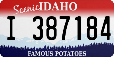 ID license plate I387184