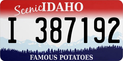 ID license plate I387192