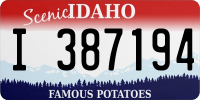 ID license plate I387194