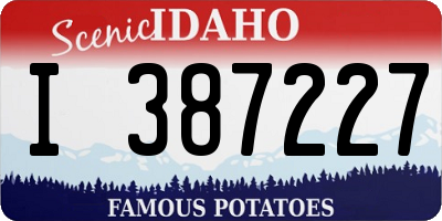 ID license plate I387227