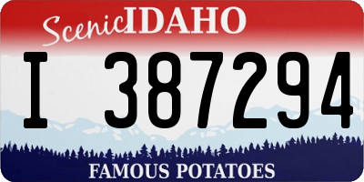 ID license plate I387294
