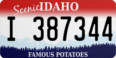 ID license plate I387344