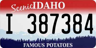 ID license plate I387384