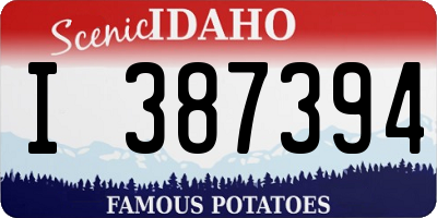 ID license plate I387394
