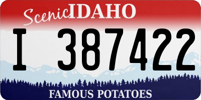 ID license plate I387422