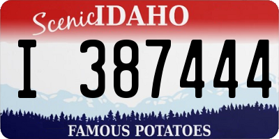 ID license plate I387444