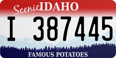 ID license plate I387445