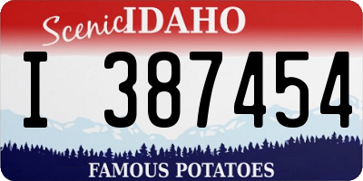 ID license plate I387454