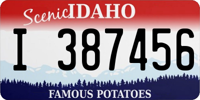 ID license plate I387456