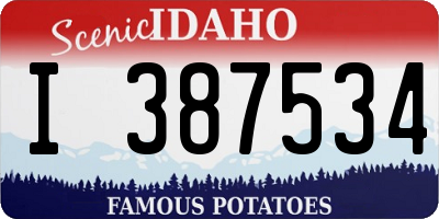 ID license plate I387534