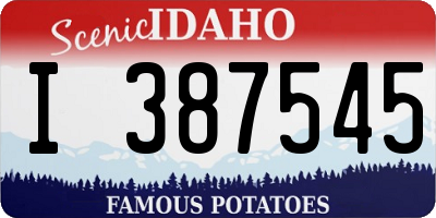ID license plate I387545