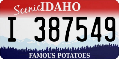 ID license plate I387549