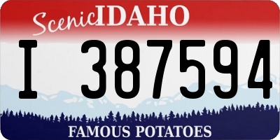 ID license plate I387594