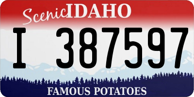 ID license plate I387597