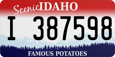 ID license plate I387598
