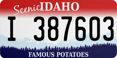 ID license plate I387603