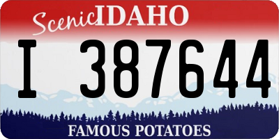 ID license plate I387644