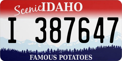 ID license plate I387647