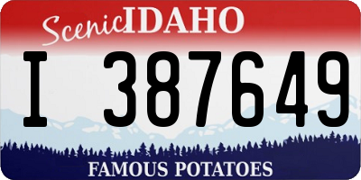 ID license plate I387649
