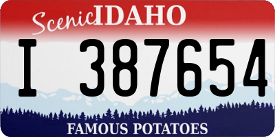 ID license plate I387654