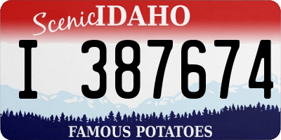 ID license plate I387674