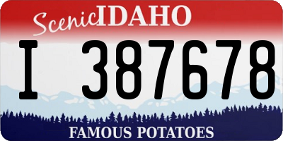 ID license plate I387678