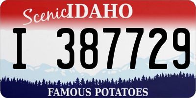 ID license plate I387729