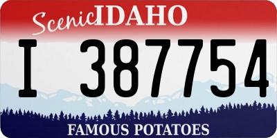 ID license plate I387754