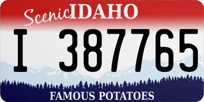 ID license plate I387765