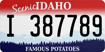 ID license plate I387789