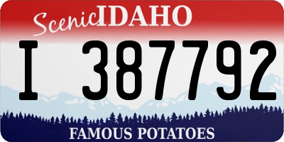 ID license plate I387792