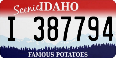 ID license plate I387794
