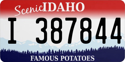 ID license plate I387844