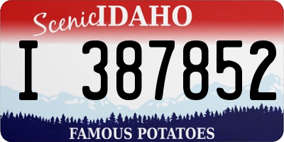 ID license plate I387852