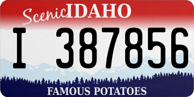 ID license plate I387856