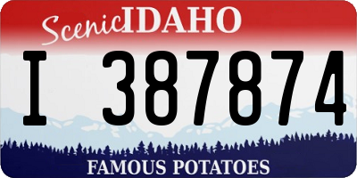 ID license plate I387874