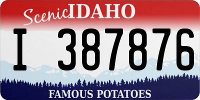 ID license plate I387876
