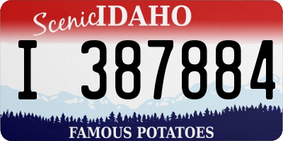 ID license plate I387884