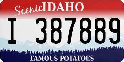 ID license plate I387889